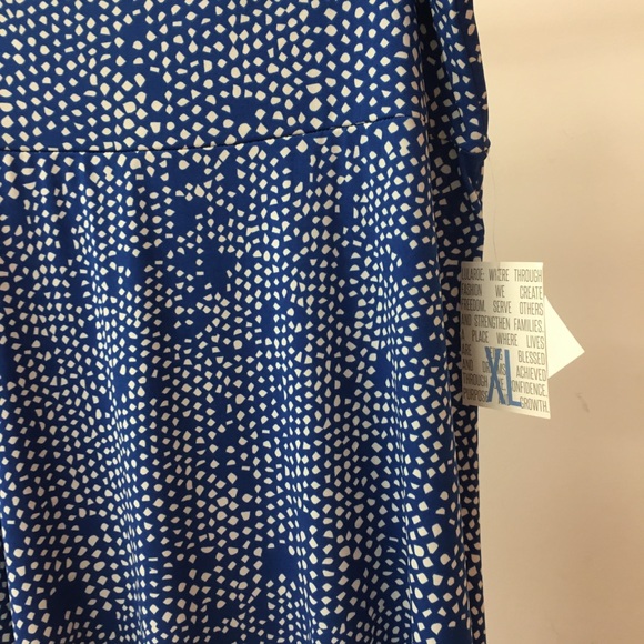 LuLaRoe Maxi Skirt XL Blue & White NEW - Picture 2 of 3